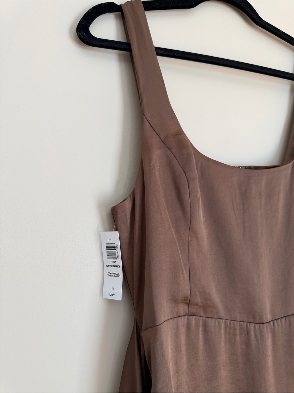 Aritzia Taupe High-Low Ruffle Midi Dress - Picture 2 of 2